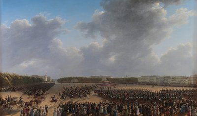 Parade Celebrating the End of Military Action in the Kingdom of Poland on Tsaritsa Meadow in St Petersburg on 6 October 1831 by Grigory Chernetsov